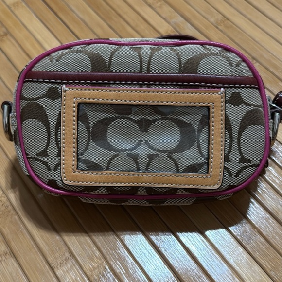 Coach Vintage Mini Camera Bag With Suede Pink And Signature Coach Jacquard Print - Picture 3 of 8